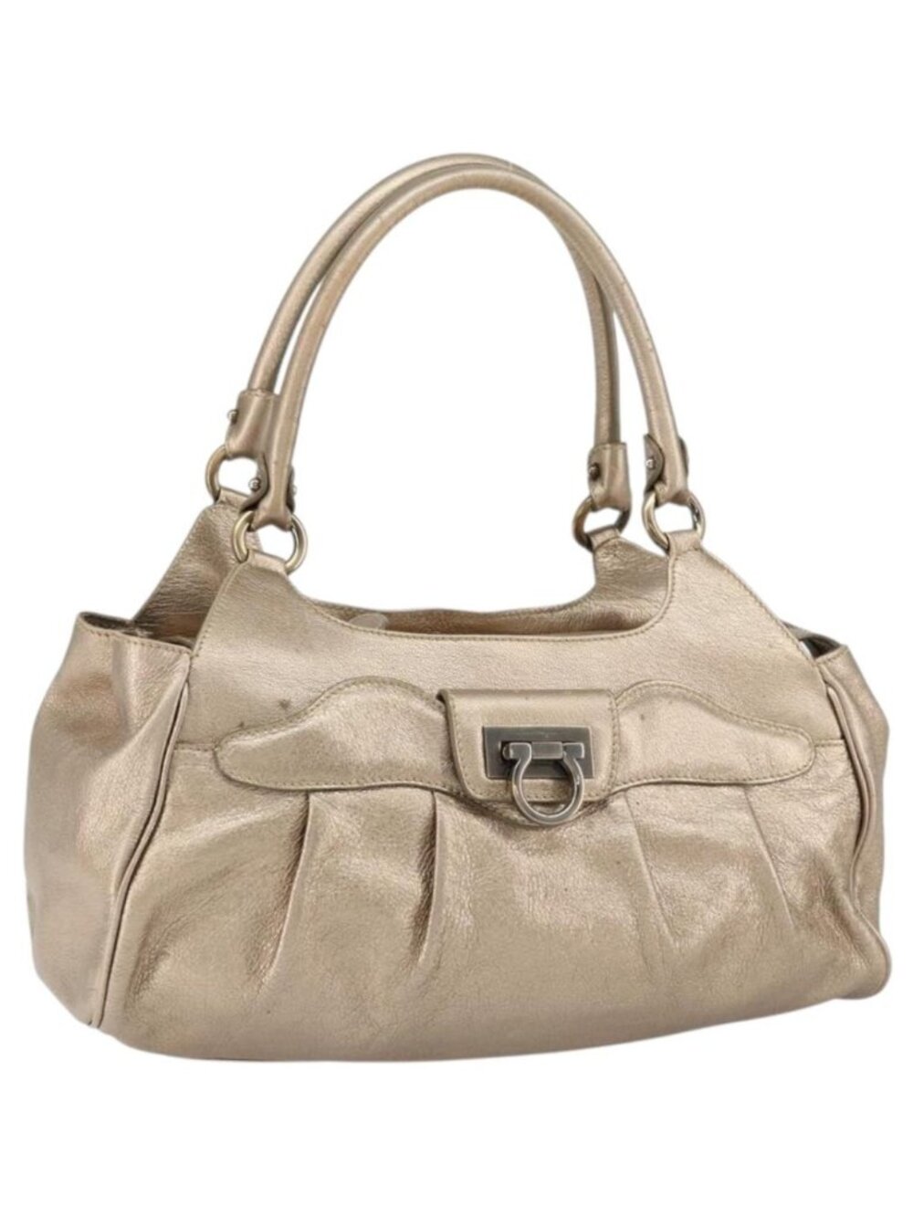 Salvatore Ferragamo Gancini Tote Bag Leather Gold